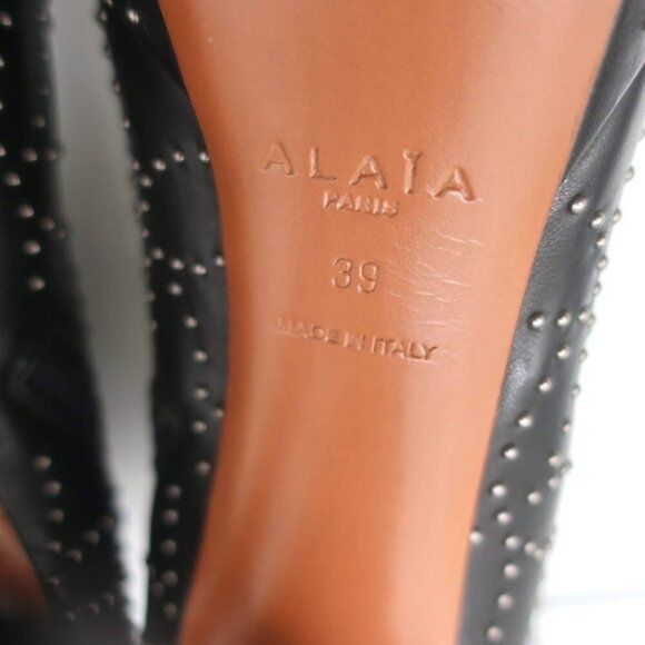 Alaia Studded Leather Platform Boots Black Size 39 - Picture 16 of 16
